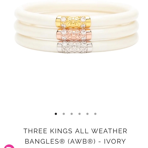 Budha Girl Jewelry - Budha Girl Three Kings All Weather Bangle - White - Set of 3